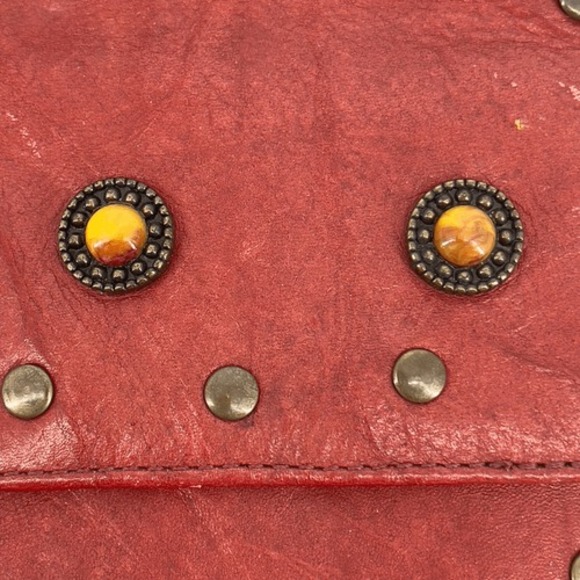 Carmen Steffens Red Studded Leather Crossbody Bag‎ Adjustable Strap - Picture 12 of 15